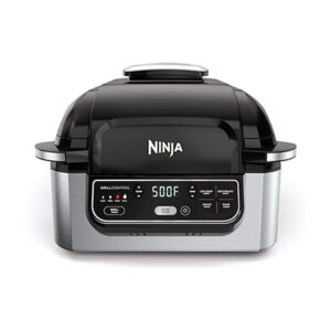 Ninja AG301 Foodi 5-in-1 Indoor Grill with Air Fry, Roast, Bake & Dehydrate, Black/Silver